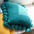 Emerald Textu Pillowcase with PomPom Trim Elegant Decorative Cushion Covers