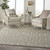 8' X 11' Gray And Ivory Floral Indoor Outdoor Area Rug