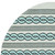 7' Round Ivory and Blue Round Abstract Indoor Outdoor Area Rug