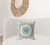 20" X 20" Beige And Blue Broadcloth Floral Throw Pillow