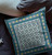 20" X 20" Blue And Beige Broadcloth Floral Throw Pillow