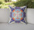 16"x16" Cream Grey Indigo Light Blue Orange Zippered Broadcloth Geometric Throw Pillow