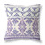 20" X 20" White And Purple Broadcloth Floral Throw Pillow