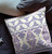 20" X 20" White And Purple Broadcloth Floral Throw Pillow