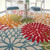 6' X 9' Green And Ivory Floral Indoor Outdoor Area Rug