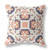 20" X 20" Off White And Blue Broadcloth Floral Throw Pillow