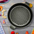 Round Ribbed Cast Iron Frying Pan Skillet Steak Sizzle Platter with Handle