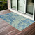 3' X 5' Blue and Green Abstract Indoor Outdoor Area Rug