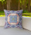 16"x16" Sky Blue Indigo Muted Peach Zippered Broadcloth Geometric Throw Pillow