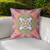 18"x18" Peach Magenta Green Zippered Broadcloth Geometric Throw Pillow