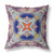 16"x16" Gray Red Orange Midnight Blue Zippered Broadcloth Geometric Throw Pillow