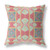 16"x16" Coral Aqua And Green Zippered Broadcloth Geometric Throw Pillow