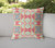 16"x16" Coral Aqua And Green Zippered Broadcloth Geometric Throw Pillow
