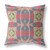 18"x18" Red Yellow Gray Zippered Broadcloth Geometric Throw Pillow