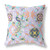 20" X 20" Purple And Yellow Broadcloth Floral Throw Pillow