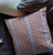 20" X 20" Blue And Red Broadcloth Floral Throw Pillow