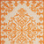 4' X 6' Orange And Ivory Damask Indoor Outdoor Area Rug