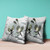 20x20 OliveGreen Offwhite Bird Blown Seam Broadcloth Animal Print Throw Pillow