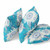 20" X 20" Blue Aqua And White Broadcloth Floral Throw Pillow