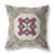 16"x16" Muted Green Cream Magenta Zippered Broadcloth Geometric Throw Pillow