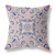 20" X 20" Purple And Blue Broadcloth Floral Throw Pillow