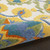 7' X 10' Ivory And Blue Floral Stain Resistant Indoor Outdoor Area Rug