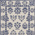 5' X 7' Sand Or Blue Floral Bordered Indoor Outdoor Area Rug