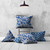 Set Of Three 20x20 Blue And White Blown Seam Polyester Coastal Throw Pillows