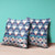 20x20 Gray Blue Orange Blown Seam Broadcloth Floral Throw Pillow