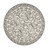 8' Round Gray and Ivory Round Damask Handmade Indoor Outdoor Area Rug
