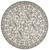 8' Round Gray and Ivory Round Damask Handmade Indoor Outdoor Area Rug
