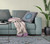 20" X 20" Blue And Pink Broadcloth Floral Throw Pillow