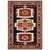 5' X 8' Blue Red Machine Woven Medallions Indoor Area Rug