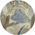 8' Ivory Blue Hand Tufted Tropical Leaves Round Indoor Area Rug