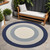 7' Round Navy Blue Round Indoor Outdoor Area Rug