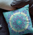 20" X 20" Blue And Purple Broadcloth Floral Throw Pillow