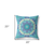 20" X 20" Blue And Purple Broadcloth Floral Throw Pillow