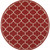 8' X 8' Red and Ivory Round Indoor Outdoor Area Rug