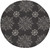 8' Round Charcoal Round Floral Handmade Indoor Outdoor Area Rug