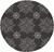 8' Round Charcoal Round Floral Handmade Indoor Outdoor Area Rug