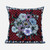 20x20 Red Gray Blown Seam Broadcloth Floral Throw Pillow