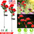 2Pcs Solar Powered Lights Outdoor Rose Flower 