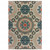 7' X 9' Blue and Gray Damask Indoor Outdoor Area Rug