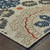 7' X 9' Blue and Gray Damask Indoor Outdoor Area Rug
