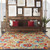 7' X 10' Green And Ivory Floral Indoor Outdoor Area Rug