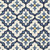 5' X 7' Ivory Or Blue Geometric Mosaic Indoor Outdoor Area Rug