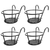 4Pcs Round Hanging Railing Planters 
