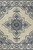 8' X 10' Ivory and Blue Damask Handmade Indoor Outdoor Area Rug