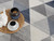 7' X 10' Navy Blue Geometric Diamond Area Rug