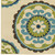 8' X 11' Green and Ivory Floral Indoor Outdoor Area Rug